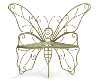Chaise de banc de jardin papillon en fer personnalisé en gros pour la décoration de patio de parc à la maison et à l'extérieur