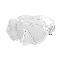 Masque de plongée personnalisé pour adultes avec lentille trempée, design sans cadre, silicone liquide pour la plongée libre, la pêche, la plongée avec tuba et la pêche à la ligne.