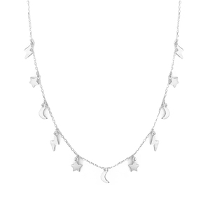 Collier ras du cou ROXI Trend S925 en argent sterling INS, mini étoile, lune et éclair, à superposer - Product Image 2