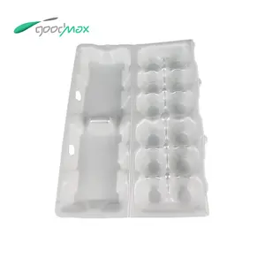 بيع علب بيض بلاستيكية رغوية بيضاء عالية الجودة تُستخدم لمرة واحدة مع أغطية للبيض