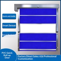 Puerta enrollable industrial de PVC de alta velocidad, personalizada de fábrica, automática y de apertura rápida para taller o almacén.