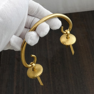 Chengyu Brass Drawer Handle Ring Chinese Style Ming Qing Furniture <b>Pull</b> Durable Surface Decoration - Product Image 3