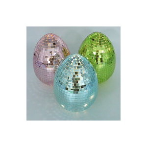 Boule ovale disco en plastique faite à la main <span class=keywords><strong>de</strong></span> 10/15cm, ornement <span class=keywords><strong>de</strong></span> table rose vert, miroir en verre, oeufs <span class=keywords><strong>de</strong></span> pâques, décoration lumineuse à LED, les plus populaires - Product Image 2