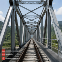 Pont ferroviaire en structure d'acier préfabriquée, cadre en acier pour viaduc, projet de construction d'ouvrages de génie civil