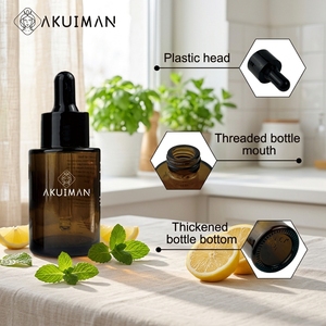 Luxury <strong>Brown</strong> <strong>Glass</strong> Essential Oil Dropper <strong>Bottles</strong> with Gold Droppers Green Gift Box Set Essential Oil Dropper <strong>Bottles</strong> - Product Image 1
