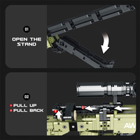 Set Blok Bangunan Senapan Sniper AWM BLOCKMOC, Model Rakitan yang Dapat Diluncurkan, Mainan Edukatif Elektronik DIY, Bersertifikasi ASTM, Bahan ABS