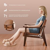 Fauteuil d'appoint en cuir PU de style moderne du milieu du siècle avec pieds en bois massif pour salon, chambre à coucher, salle d'attente, marron