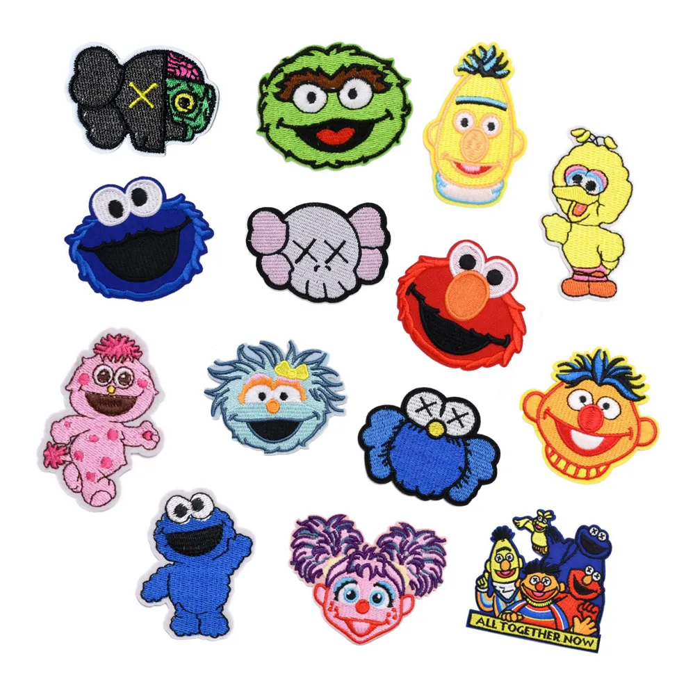 Cookie Monster Eisen Sesam Street Design niedlichen Anime Patches Stickerei