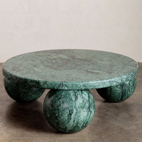 Ensemble de meubles en pierre naturelle nordique 3 couleurs, sphère ronde, boule de marbre de travertin Beige, Table basse moderne