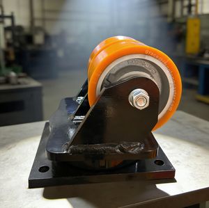 Ruedas Industriales Super Resistentes <span class=keywords><strong>de</strong></span> 6, 8, 10 <span class=keywords><strong>y</strong></span> 12 Pulgadas, <span class=keywords><strong>de</strong></span> Poliuretano sobre Hierro Fundido, Ruedas Giratorias Dobles, Personalizables - Product Image 3