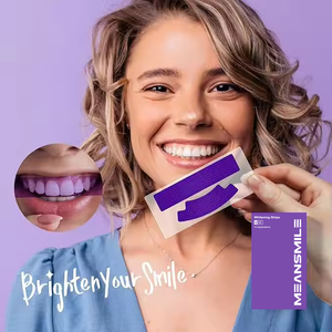 Bandes blanchissantes pour les <span class=keywords><strong>dents</strong></span> Meansmile, bio, véganes, violettes, <span class=keywords><strong>blanches</strong></span>, résistantes, de qualité supérieure, 14 paires, marque privée - Product Image 4