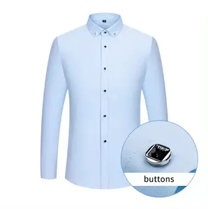 Factory Wholesale Luxury Slim Fit Men's Long Sleeve Shirt Cotton Office Shirts for Formal Wear