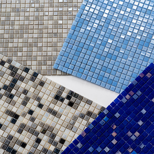Ubin Mosaik Hitam Modern untuk Dekorasi Dinding Kamar Mandi dan Dapur  Pola Mosaik Kaca Kristal Iridescent untuk Ubin Kolam Renang - Product Image 3
