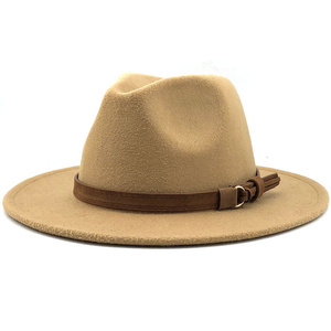 Phụ Nữ Mới Người Đàn Ông Fedora Hat Với Da Ribbon Quý Ông Phụ Nữ Thanh Lịch Mùa Đông Mùa Thu Rộng Brim Jazz Nhà Thờ Panama Sombrero Cap - Product Image 3