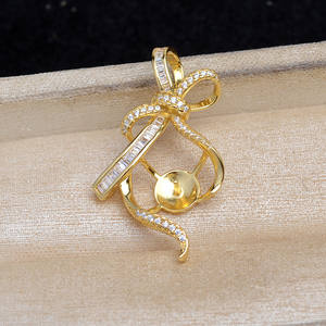 Accessoires DIY pour bijoux en perles, base de pendentif en argent S925, nœud chinois, nœud papillon, 11-12 mm, cache-cernes JG5933, base vide - Product Image 4