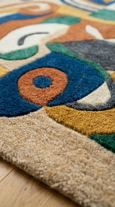 Tapis marocain moderne fait main en laine nouée à la main, motif géométrique, tapis berbère de qualité supérieure pour salon et chambre à coucher - Product Image 3