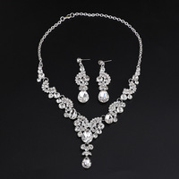 Conjunto de Collar y Pendientes de Cristal para Novia, Joyería a Juego con Vestido de Novia, Accesorios para Vestidos de Gala