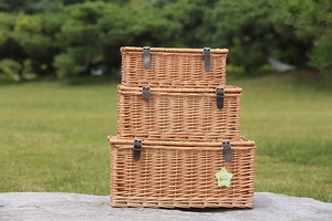 Set 3 <strong>Empty</strong> Picnic <strong>Basket</strong> Wicker Material Popular Gift <strong>Hamper</strong> <strong>Basket</strong> for UK - Product Image 6