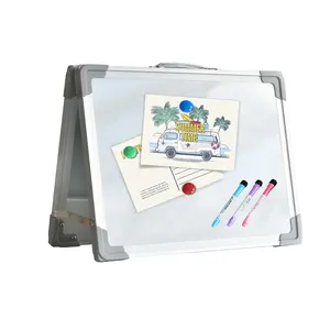 KBW Piccolo Dry Erase Board 16x12 Portatile Mini Lavagne Double Sided Pieghevole Magnetica Desktop Cavalletto Bordo Bianco