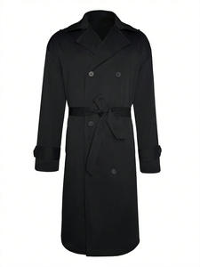 Abrigo de botón tejido impermeable delgado de doble botonadura para <span class=keywords><strong>hombre</strong></span> gabardina larga - Product Image 1