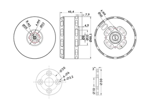Moteur de <span class=keywords><strong>drone</strong></span> Ligpower V807 KV170 12S Vtol sans balais en métal résistant aux hautes températures - Product Image 5