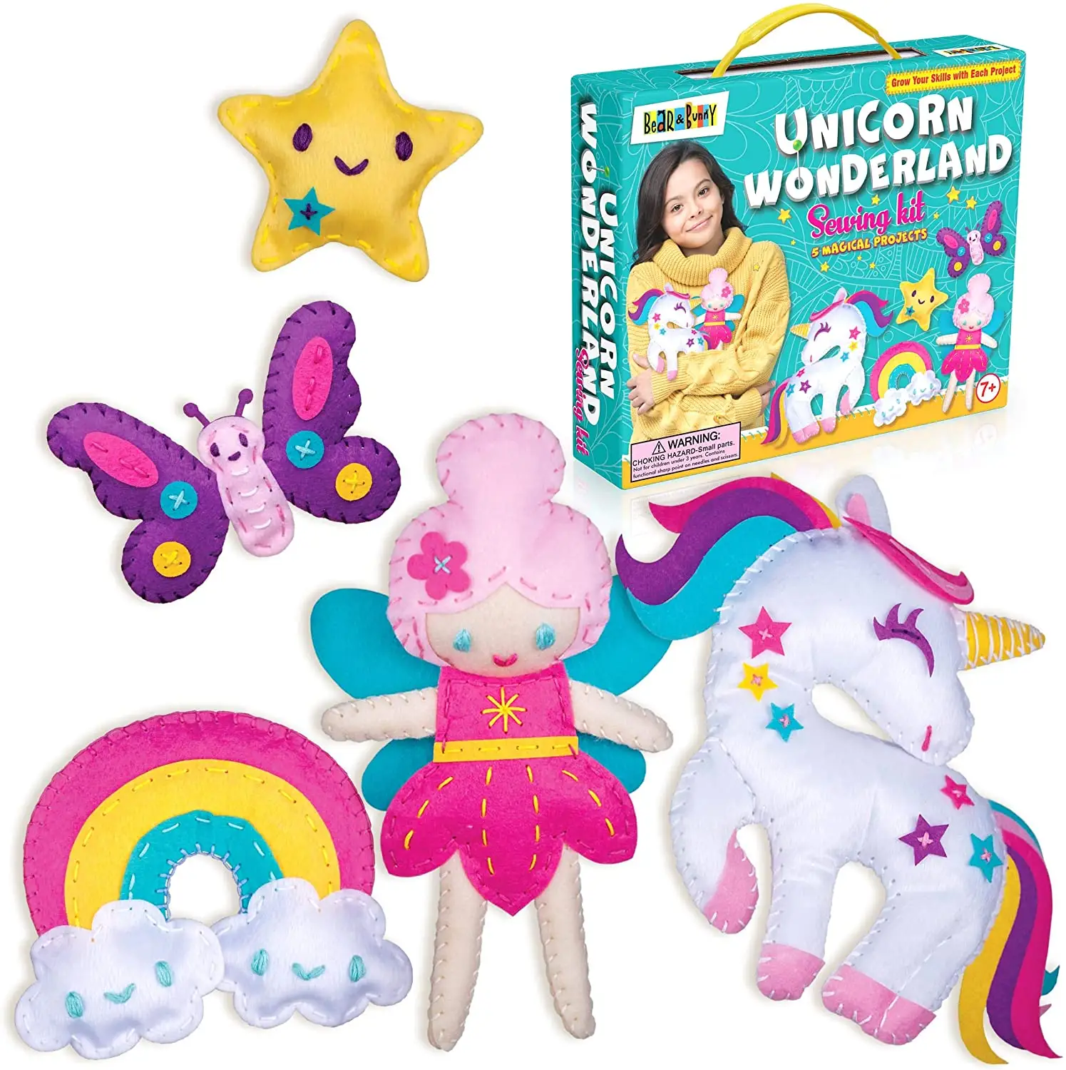 ילדי תפירת ספקי הפלאות למתחילים ללמוד כדי לתפור בנות פיות הרגיש אמנות קרפט unicorn תפירת ערכות לילדים