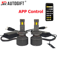 Ampoules LED pour phares de voiture OEM X10C APP H4 H7 Tricolore, contrôle par application, 3000K 4300K 6500K H4 H7 LED H1 H11 HB3 HB4 9012