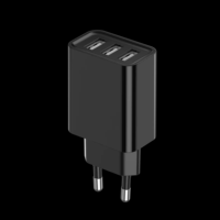 Topdio Best Seller Populer CE/FCC/ETL AU/US/EU/AU Plug Charger Portabel Tiga Port USB A Adaptor Pengisi Daya Ponsel untuk Android