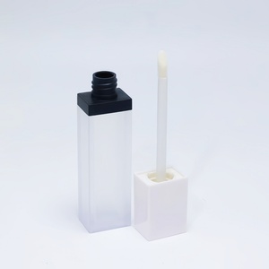 Vente en gros de tubes en verre pour gloss à lèvres, emballage cosmétique pour rouge à lèvres, tube carré givré de 3 ml avec couvercle noir - Product Image 5