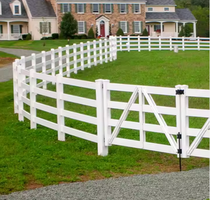 Personalizado 4 Rail Australia Flexível Vinil Horse Ranch Farm Race Corral Saltando PVC Tough Belt Cerca Painéis com Portão - Product Image 2