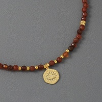 Pendentif Œil de Diable en Cristal Guérisseur pour Soulager l'Anxiété, Pierre Naturelle Grenat Orange, Collier en Pierres Précieuses en Gros pour Femme