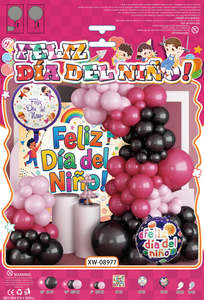 Ensemble de ballons en carton bleu, orange et violet comprenant des ballons en aluminium avec drapeaux et des ballons en latex pouvant être accrochés, vendus en <span class=keywords><strong>magasin</strong></span> et en supermarché - Product Image 3