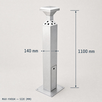 Poteau de sol carré MAX en acier inoxydable, finition brossée 201, design moderne et luxueux pour hôtels et restaurants