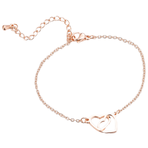 Bracciale con Charm Personalizzato in Acciaio Inox Placcato Argento con Zirconi a Forma di Cuore per Occasioni Speciali Femminili Come San Valentino - Product Image 1