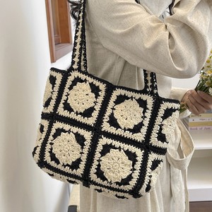 Sac fourre-tout d'été en crochet style Granny pour femme, nouvelle collection 2026, grande capacité, tissé, pour la plage et les sorties - Product Image 3
