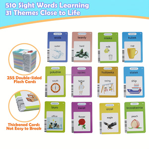 Educación para niños 255 tarjetas 510 palabras polaco lector de tarjetas Flash <span class=keywords><strong>vocabulario</strong></span> juguete educativo hablar tarjetas Flash para niños - Product Image 3