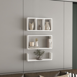 Trego Wall Shelves Set Of 3 Modern Floating Shelves For Home Storage And Decoration Living Room Studio Office Bedroom - Product Image 2