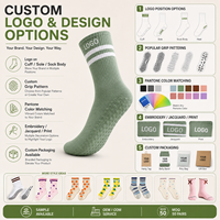 Chaussettes de sport d'intérieur montantes pour femmes avec logo personnalisé, respirantes, antidérapantes, pour Pilates et Yoga, avec grip