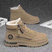 Chaussures de marche thermiques résistantes au froid avec doublure épaisse en fourrure, bout spacieux, fermeture éclair latérale, résistantes aux rayures, pour la conduite et la sécurité