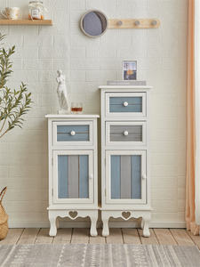 باب متأرجح واحد صغير معاد تدويره من الصنوبر ونصف الارتفاع مع رف قابل للتعديل مع 3 أدراج - Product Image 3