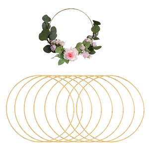 Metallo Cerchio Floreale Corona Macrame Oro Anello di Metallo FAI DA TE Decorazione di Cerimonia Nuziale e Macrame Della Parete Appeso Artigianato Per Dream Catcher fatti a mano - Product Image 1