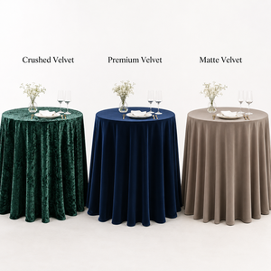 Handmade Plush Velvet <b>Round</b> Tablecloth Washable Knitted Banquet <b>Cover</b> for Winter Dinners Plain Dyed Fitted <b>Table</b> Cloth - Product Image 1