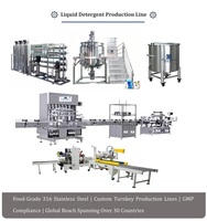 Ligne de production de détergent liquide automatique clé en main, cuve de mélange en acier inoxydable, machine de remplissage, de bouchage et d'étiquetage