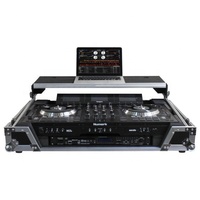 Dj flight case rack avec mélangeur dj contrôleur flight cases pour numark ns7ii / ns7iii / ns7 avec 1U Rack Space et Glide Platform