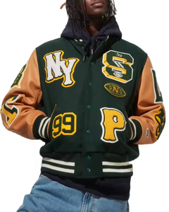 Veste de baseball universitaire personnalisée OEM ODM avec logo brodé et patchwork, taille standard, <span class=keywords><strong>article</strong></span> neuf, veste universitaire brodée - Product Image 2