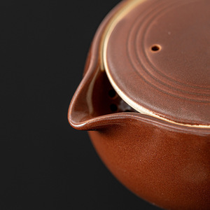 <b>Ceramic</b> Side Handle Teapot Heat Resistant For Camping Wabi Sabi Style With Lid - Product Image 3