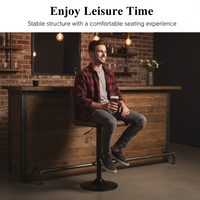 Chaise de bar pivotante industrielle de luxe vintage réglable en hauteur pour cuisine