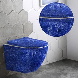 Inodoro de una pieza de mármol para baño, inodoro de cerámica con sifón en P, inodoro suspendido en la pared - Product Image 3