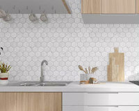Carreaux de mosaïque en marbre noir Marquina Hexagon mosaïque de marbre carreaux de mosaïque en pierre nid d'abeille noir hexagonal