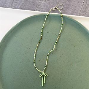 Nuevo Estilo Elegante Collar con Colgante Boho, Cadena de Cuentas, Joyería de Fiesta para Mujer, Gargantilla de Resina Acrílica con Lazo para Niñas - Product Image 4